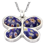 Dije Mariposa Murano + Cadena Excellence Único Art. Joyería 