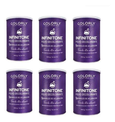 Kit De 6 - Polvo Decolorante Azul Infinitone Colorly® 350gr