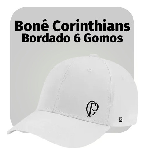 Boné Corinthians Bordado 6 Gomos Dora Licenciado