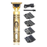 Maquina Para Cortar Perfilar Cabello Vintage T9 Buda Dorado