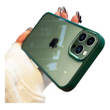 Capinha Acrílica Verde Para iPhone 13, Pro, Max Transparente