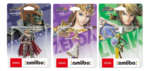 Trio De Amiibo Link, Zelda E Ganondorf Super Smash Bros.