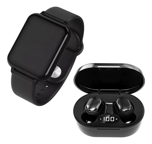 Smartwatch +fone De Ouvido Bluetooth Com Microfone Integrado