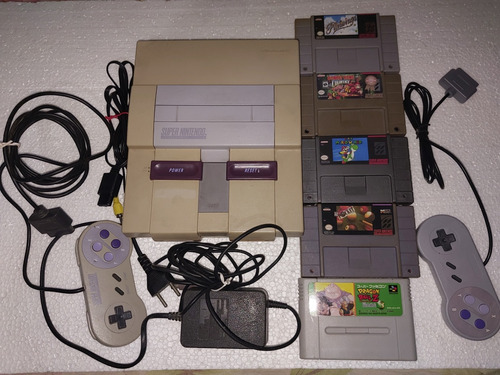 Super Nintendo Bloqueado Com 5 Jogos