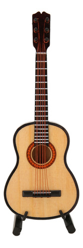 Modelo De Guitarra, Exquisito Adorno En Miniatura De Madera