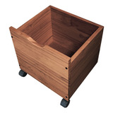 Baul Juguetero Organizador Con Cajon Y Ruedas Estilo Moderno Madera Maciza Sajo 35x31 Color Cedro