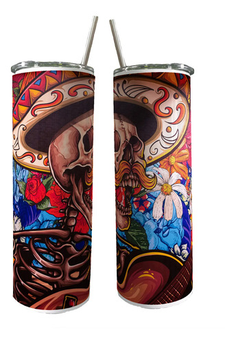 Termo Vaso Para Día De Muertos Acero Inoxidable