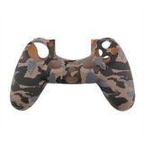 Funda Silicon Compatible Con Control Ps4 Camuflaje Cafe 