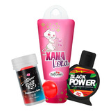 Kit Gel Para Massagem Xana Loka Black Power Vibrador Líquido