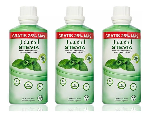 Edulcorante Stevia Liquida Jual 250 Cc Vegano Sin Tacc X3