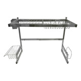 Secaplatos Escurridor Rack Sobre Bacha Metalico Premium Color Plateado