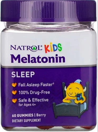 Melatonina Kids Niños  Duerme Rápido Y Profundo 60 Gomas Ayuda A Que Su Hijo Se Duerma Rápidamente Y Permanezca Dormido Por Más Tiempo Con Melatonina La Cual Se Produce De Forma Natural Natrol