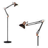 Lámpara De Pie Articulada Escritorio Cobre Negro Outletlamp