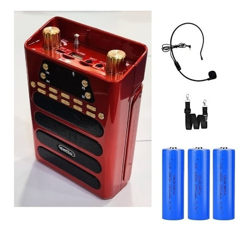 Amplificador Megáfono Micrófono Vincha Portátil 3 Baterias