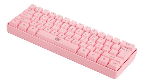 Nuevo Teclado Mecánico Español Bluethooth Rgb 61 Teclas Rosa