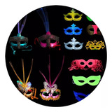 Antifaz Mascara Veneciana Pluma Brillo Cotillon Carnaval X5