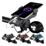 Farol Bike Duplo 4 Em 1 Buzina Suporte Celular Power Bank