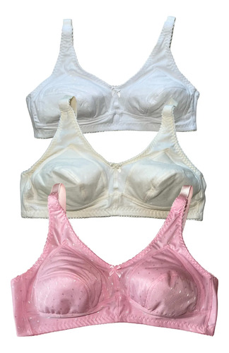 Set Brasier Sin Varilla Algodón (3 Pzas) - Busto Pesado | MercadoLibre