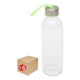 Botella Plastica Agua 600 Ml Deportiva Boca Ancha X 6 Unidad