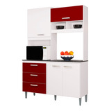 Mueble De Cocina Pilar Blanco/rojo