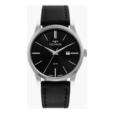 Relógio Technos Masculino Steel Prata - 2115mxu/0p Correia Preto Fundo Preto