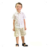 Conjunto Infantil Verão Masculino Camisa Versátil E Shorts 