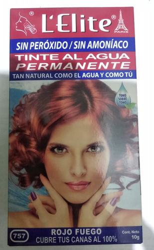 Pack 3 Pzas Tinte Natural Al Agua, Tono Rojo Fuego Envío Gr 