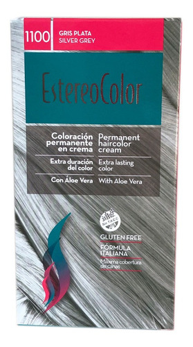 Estereo Color Tintura 1100 - Gris Plata - Kit Permanente