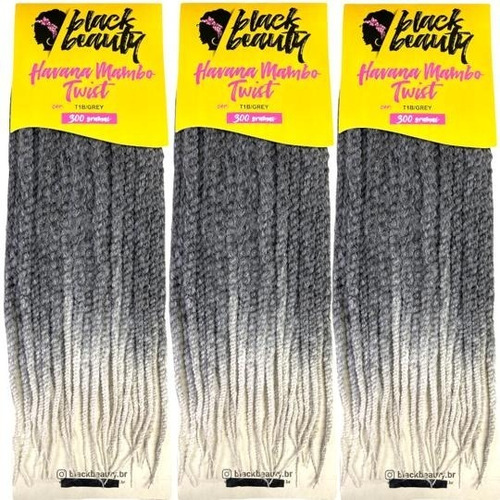  3 Pcts Cabelo Organico Mambo Havana Black Beauty 300gramas