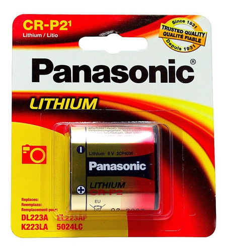 Crp2 Panasonic 6 Volts Litio Dl223a,  El223ap, 1 Pieza