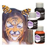 Kit Maquillaje Tigre Personaje 3 Glow Animal Artistico