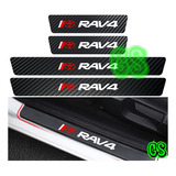 Sticker Adhesivo Cubre Zocalo Rav4 Fibra Carbon Protector