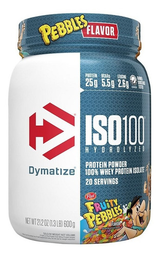 Proteina Iso 100 Dymatize Hidrolizada 1.4 Lbs 20 Servicios Sabor Fruity Pebbles