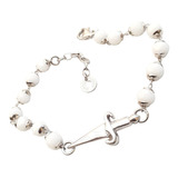 Pulsera Plata 925 Daga Cuarzo Blanco 10gr Pp224 Italiana