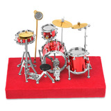 Red Drum Set Instrumento Musical Miniatura Réplica Sop...
