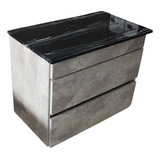 Vanitory Colgante 80 Nordica Concreto 2 Cajones Tapa Lisa