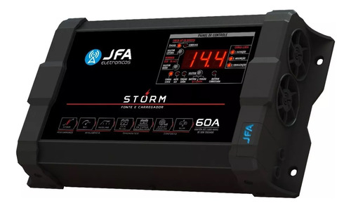 Fonte Carregador Jfa 60a Bivolt Storm Com Medidor Cca