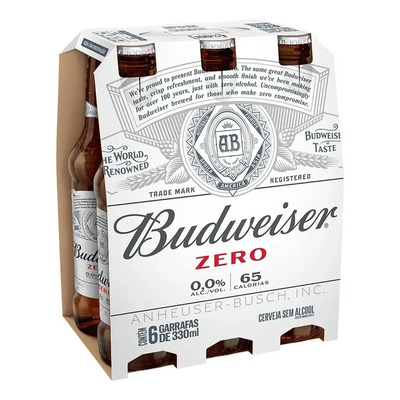 Cerveja Zero Budweiser Long Neck 330ml 6 Pack | MercadoLivre