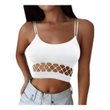 Mujer Bra Crop Top Bustier Chaleco Sin Mangas Sling