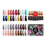 Esmalte De Uñas - Mefa 46 Pcs Gel Nail Polish Set With Nice 