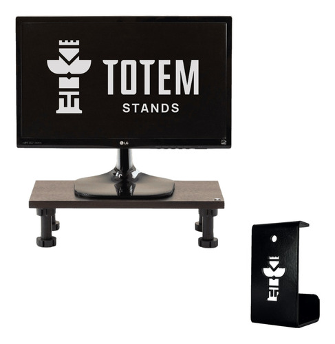 Combo Eleva Monitor Base Stand + Soporte Para Auriculares