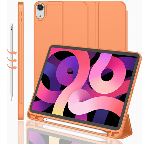 Funda iPad Air 4 Imieet Delgada Con Soporte Lápiz Naranja