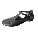 Zapatillas Guillermina Para Danza Jazz - Cuero Piel Y Negro