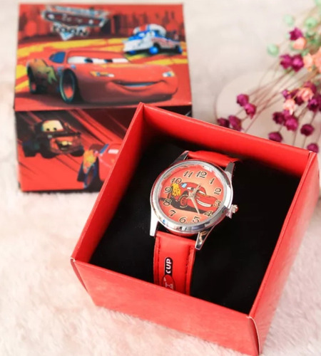 Reloj Rayo Mcqueen Cars Para Niños  Incluye Caja De Regalo