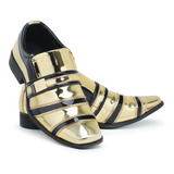 Sapato Social Masculino Dourado Branco Cores Casual Luxo 853