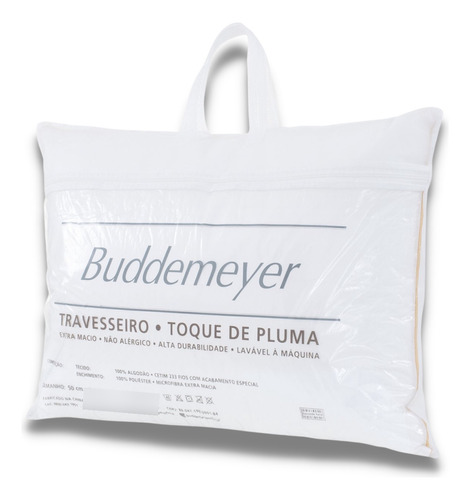 Travesseiro Buddemeyer Toque Pluma 50x70cm Algodão 233 Fios