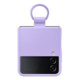 Funda Oficial Para Samsung Z Flip 4 Con Anillo Violeta