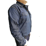 Camisa Jean Dotacion Algodon Trabajo Indigo Talla Xxl - Xxxl