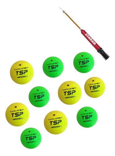 Kit Escolar. 10 Pelotas Handball Tsp+inflador Regalo Striker