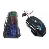 Kit Teclado Mouse X7 Luminado Gamer Semi Mecânico Led Abnt Cor De Teclado Preto Idioma Português Brasil